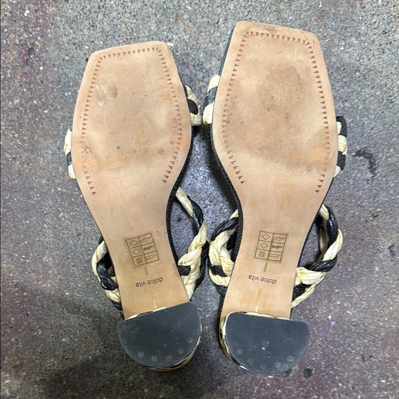Dolce Vita Black and Cream Braided Mules - Picture 6 of 6